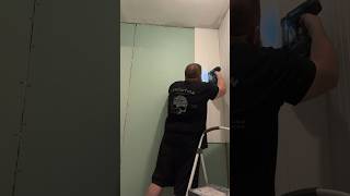 Installing PVC beadboard paneling in my bathroom homeimprovement diy remodel [upl. by Ahsaei425]