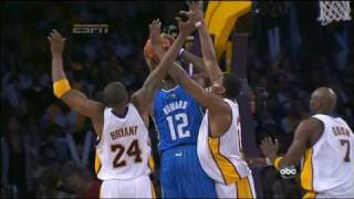 Kobe Bryant rejects Dwight Howard in Game 2 of the 2009 NBA Finals [upl. by Ewens756]