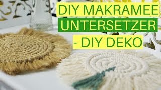 DIY Makramee Untersetzer  Schneckenförmigen Makramee Untersetzer selber machen Deutsch [upl. by Doolittle]