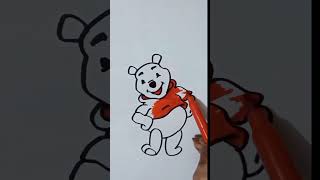 Pooh drawing coloring shorts youtubeshorts [upl. by Cris]