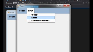 C Menu MenuStrip Settings  start processes from menu [upl. by Lalla]