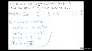 Trigonometry Right Triangle Identities Example [upl. by Labanna]