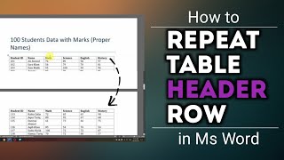 quotHow to Repeat Header Row in MS Word  Table Formatting Tips amp Tricksquot [upl. by Yennej]