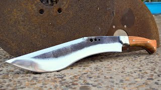 Fabricación de cuchillo KUKRI con disco de sembradora 36 cm de hoja [upl. by Anassor]