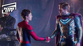 SpiderMan  Lejos de Casa Peter Conoce a Mysterio Jake Gyllenhaal Tom Holland [upl. by Ahtekal]