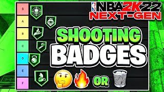 RANKING ALL THE SHOOTING BADGES IN TIERS ON NBA 2K22 NEXT GEN [upl. by Nwahsd]