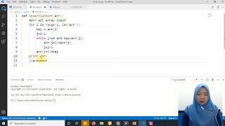 Insertion Sort Python 3 Bahasa Indonesia [upl. by Blackmun190]