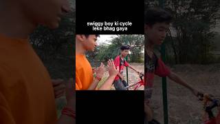 swiggy boy ki cycle leke bhag gaya shortsyoutube trending viralshort [upl. by Ardena]