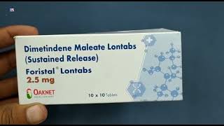 Foristal 25mg Lontabs  Foristal Lontabs 25mg  Dimetindene Maleate Lontabs  Foristal Lontabs [upl. by Haynor453]