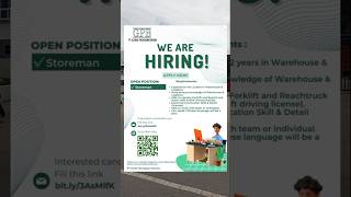 Loker Storeman untuk ditempatkan di Batam loker ordalbatam [upl. by Peterson]