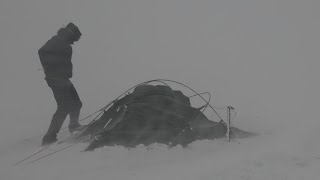 Waking up to a storm while summit camping in the Cairngorms Hilleberg Jannu [upl. by Enileme]