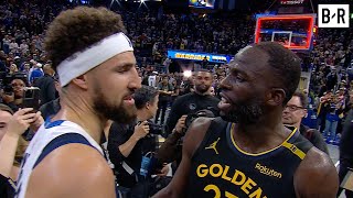 Klay Thompson Embraces Steph Curry Draymond Green Steve Kerr After Warriors vs Mavs [upl. by Yoral732]