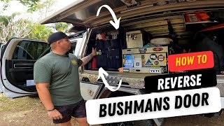 How to Reverse Bushman Fridge Door Swap Change Norweld Canopy Ram 3500 [upl. by Ahseekat]