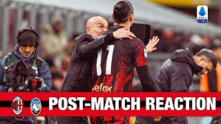 Coach Pioli and Zlatan  MilanAtalanta postmatch reactions [upl. by Rodmun]