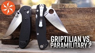 Benchmade Griptilian Vs Spyderco Paramilitary 2 Featuring the Hogue EX03 At KnifeCenter [upl. by Meras]