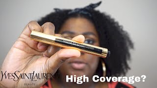 YSL TOUCHÉ ECLAT HIGH COVER CONCEALER REVIEW  This Is Black Beauty [upl. by Jansson452]