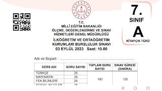 2023 Bursluluk Sınavı 7Sınıf Sosyal Bilgiler Soru ve Cevapları 2023 Bursluluk sınavı [upl. by Anemix]