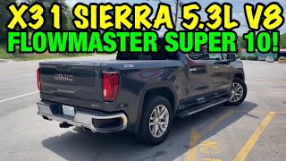 2019 GMC Sierra X31 53L V8 Dual Exhaust w FLOWMASTER SUPER 10 [upl. by Euqinwahs]