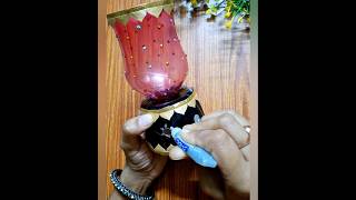 Diy lamp making Waste material craftbottle craftdiwali decoration craftry111 [upl. by Moth]