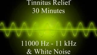 Tinnitus Relief  30 Minutes  11000 Hz 11 Khz  White Noise [upl. by Domash836]