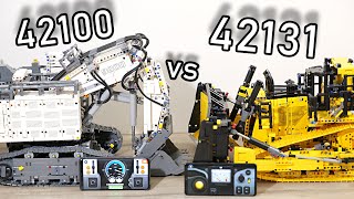 LEGO Liebherr vs Cat Comparison  LEGO 42131 vs 42100  LEGO 42100 vs 42131  Excavator vs Bulldozer [upl. by Ameh751]