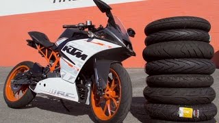 Small Sportbike Tire Comparison With KTM RC390  MC GARAGE [upl. by Isador]