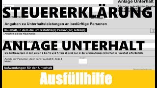 Anlage Unterhalt Elster  Elster Tutorial  Steuererklärung selber machen [upl. by Nottap]