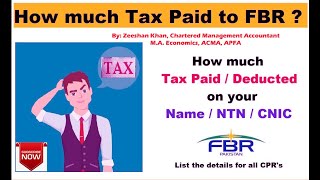 Withholding tax deducted by FBR  Advance Tax deducted by FBR  Tax withheld  Zeeshan Khan ACMA [upl. by Melesa]