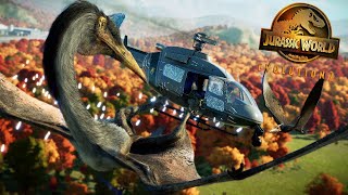 Pterosaurs Attack  The World of DOMINION  Jurassic World Evolution 2 4K [upl. by Yrol]