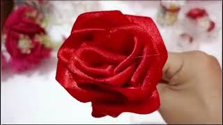 satin ribbon flower making satin ribbon craft ytviral trandingviralvideo MikuCrafter [upl. by Tinaret]