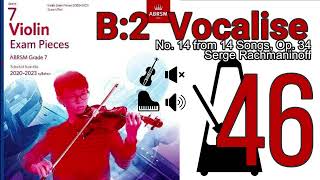 Vocalise  Piano Accompaniment  Serge Rachmaninoff  14 Songs Op 34  ABRSM Violin Grade 7  46 [upl. by Willi]