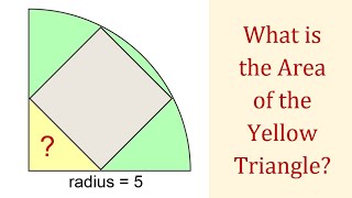 Find the Area of the Yellow Triangle Geometry Challenge [upl. by Lavinia]