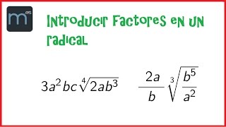 Introducir factores en un radical con letras Secundaria [upl. by Griffy333]