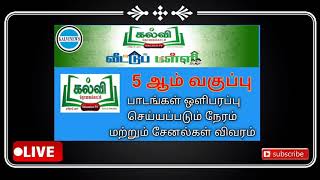 Kalvi Tv Live  5th Std Kalvi Tholaikatchi SahanaTv Captain News Channel Number  Kalvi News [upl. by Rodie115]