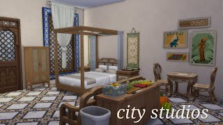 City Scene Studio Apartments  Sims 4 Build [upl. by Oilime]