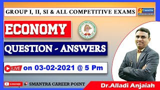 Economy  Group I amp II  Tspsc  Si  Questions  Answers BY Dr ALLADI ANJAIAH SIR [upl. by Sezen]