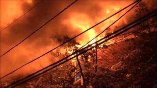 IRVINGTON FIRE DEPARTMENT BATTLING A STUBBORN 3RD ALARM FIRE ON NYE AVENUE IN IRVINGTON NEW JERSEY [upl. by Ofilia]