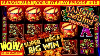 Dancing Drums Slot Machine Bonus HUGE WIN  Max Bet Bonus MASSIVE WIN  Season 3  EPISODE 10 [upl. by Dodson]