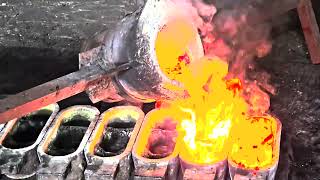 CopperBrassGunmetalBronzeCopper based alloys Ingots making in Induction Melting Tilting Furnace [upl. by Downall]