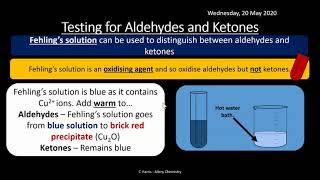 AQA 38 Aldehydes and Ketones REVISION [upl. by Nohtanoj]