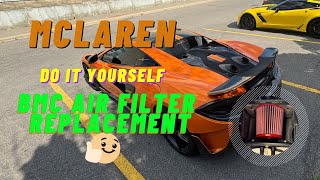 BMC AIR FILTER REPLACEMENT ON A MCLAREN [upl. by Volin429]