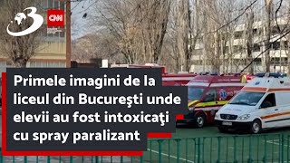 Primele imagini de la liceul din Bucureşti unde elevii au fost intoxicaţi cu spray paralizant [upl. by Ennairak]