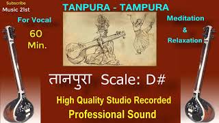 TANPURATAMPURA  Scale D 60 MinbestsoundtanpuraHigh Quality Studio Soundरियाज़ के लिए उत्तम [upl. by Lesiram]