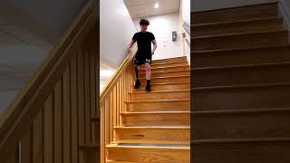 Larry Using Stairs with an AboveKnee Prosthetic  CLeg [upl. by Theda]