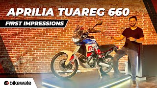 2024 Aprilia Tuareg 660 Walkaround  Seating Comfort Features Price amp More  BikeWale [upl. by Julita796]