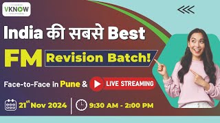 India की सबसे Best FM Revision F2F amp Livestream Batch By CA CPA Vinod Agarwal  Financial Management [upl. by Gnaht]