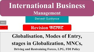 2  International Business Management  Globalization Modes of Entry MNC Stage in Globalization [upl. by Ecienal786]