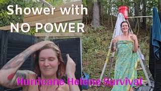 SURVIVING HELENES AFTERMATH  BUILDING AN OUTDOOR SHOWER TO STAY CLEAN [upl. by Esnahc]