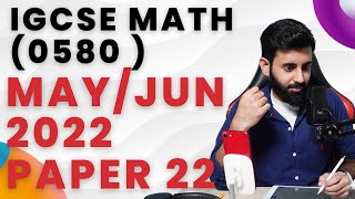 IGCSE Math 0580  MayJun 2022 Paper 22 058022MJ22 [upl. by Aniaz]