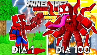 🟥SOBREVIVÍ 100 DÍAS como SPIDERMAN de SANGRE en Minecraft HARDCORE  Misaki Gamer [upl. by Adnohsak477]